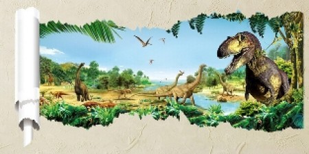 Samolepky s dinosaury s 3D efektem